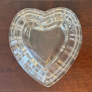 Vintage Lead Crystal Faceted Heart Trinket Box